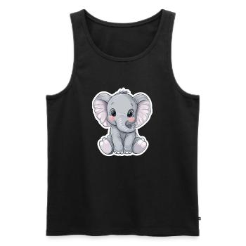 Elefant - Männer Premium Bio Tank Top - Schwarz - Vorne - AI Model Male 178 light (178cm)