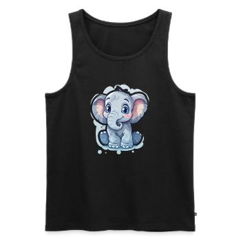 Elefant - Männer Premium Bio Tank Top - Schwarz - Vorne - Michal (187cm)