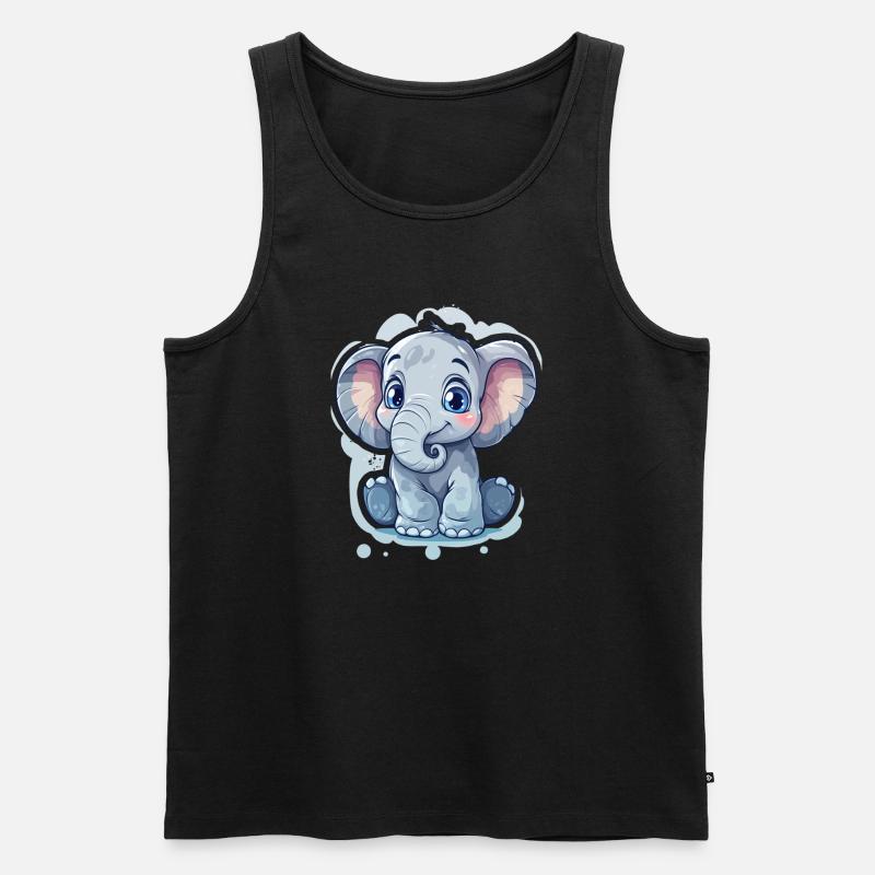 Elefant - Männer Premium Bio Tank Top - Schwarz