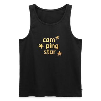 Camping Star Sterne Gold exklusiv Luxus Camper Fan - Männer Premium Bio Tank Top - Schwarz - Vorne - Michal (187cm)