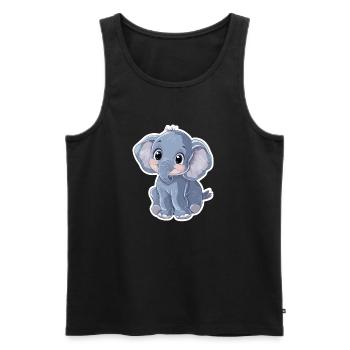 Éléphant mignon – idée cadeau pour les amoureux des animaux - Débardeur bio Premium Homme - noir - Devant - Michal (187cm)