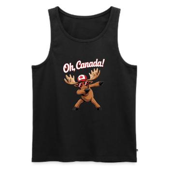 Les orignaux canadiens célèbrent la fête du Canada - Débardeur bio Premium Homme - noir - Devant - AI Model Male 178 light (178cm)