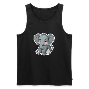 Elefant - Männer Premium Bio Tank Top - Schwarz - Vorne - Michal (187cm)