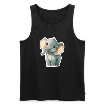 Éléphant mignon – idée cadeau pour les amoureux des animaux - Débardeur bio Premium Homme - noir - Devant - Michal (187cm)
