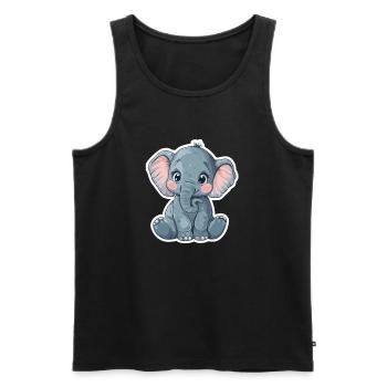 Elefant - Männer Premium Bio Tank Top - Schwarz - Vorne - Michal (187cm)