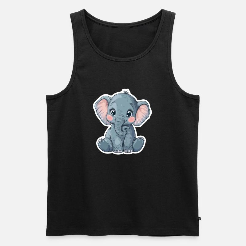 Elefant - Männer Premium Bio Tank Top - Schwarz
