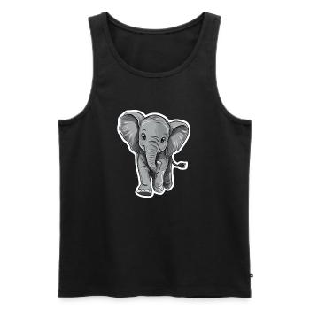 Elefant - Männer Premium Bio Tank Top - Schwarz - Vorne - Michal (187cm)