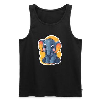 Elefant - Männer Premium Bio Tank Top - Schwarz - Vorne - Michal (187cm)