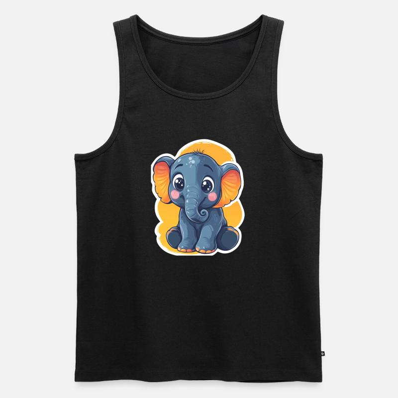 Elefant - Männer Premium Bio Tank Top - Schwarz