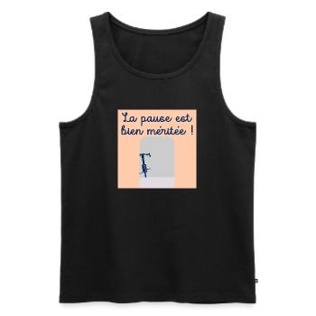 Bike Cycling Break - Men's Premium Organic Tank Top - black - Front - AI Model Male 178 light (178cm)