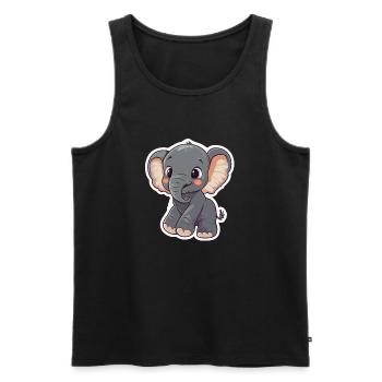 Éléphant mignon – idée cadeau pour les amoureux des animaux - Débardeur bio Premium Homme - noir - Devant - Michal (187cm)