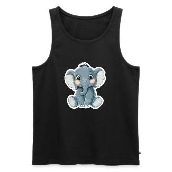 Éléphant mignon – idée cadeau pour les amoureux des animaux - Débardeur bio Premium Homme - noir - Devant - Michal (187cm)