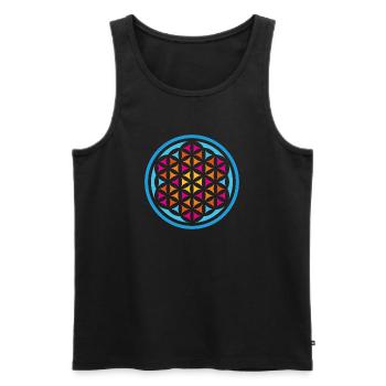 Fleur de Vie Mandala Yoga Inde Méditation - Débardeur bio Premium Homme - noir - Devant - AI Model Male 178 light (178cm)