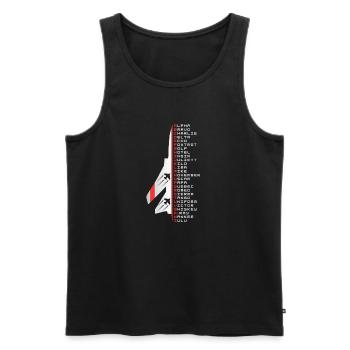 Phonetic alphabet - Men's Premium Organic Tank Top - black - Front - AI Model Male 178 light (178cm)