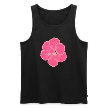 Hibiskus Blume – Y2K Pink Retro Neon Style - Männer Premium Bio Tank Top - Schwarz - Vorne - AI Model Male 178 light (178cm)