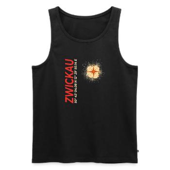 Zwickau - Männer Premium Bio Tank Top - Schwarz - Vorne - AI Model Male 178 light (178cm)