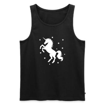Licorne mystique ciel nocturne design - Débardeur bio Premium Homme - noir - Devant - AI Model Male 178 light (178cm)