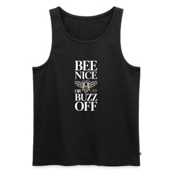 Abeille Apiculteur Abeille Nice Ou Buzz Off Apiculteur - Débardeur bio Premium Homme - noir - Devant - AI Model Male 178 light (178cm)