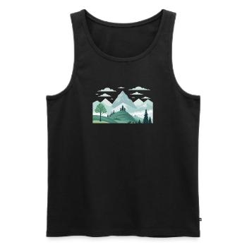 Gebirge - Männer Premium Bio Tank Top - Schwarz - Vorne - Michal (187cm)