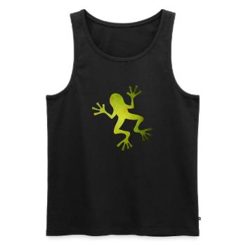 Silhouette de grenouille verte au look tropical - Débardeur bio Premium Homme - noir - Devant - AI Model Male 178 light (178cm)
