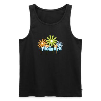 Flowers by Helfspawn - Men's Premium Organic Tank Top - black - Front - AI Model Male 178 light (178cm)