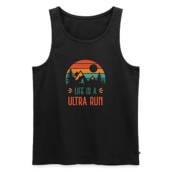 Life is a Ultra Run - Men's Premium Organic Tank Top - black - Front - AI Model Male 178 light (178cm)