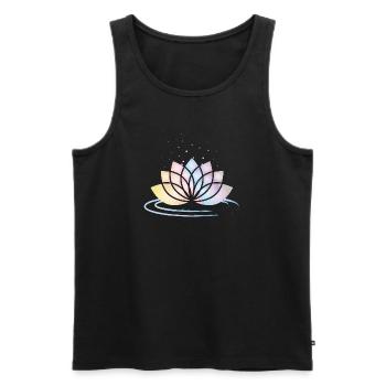 Stylized Pastel Flower Symbol with Water - Men's Premium Organic Tank Top - black - Front - AI Model Male 178 light (178cm)