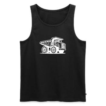 Silhouette des industriellen Bergbau-Lkw - Männer Premium Bio Tank Top - Schwarz - Vorne - Michal (187cm)