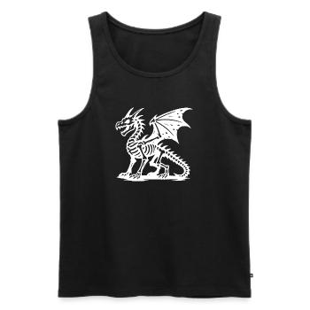 Mythical Dragon Skeleton Illustration - Men's Premium Organic Tank Top - black - Front - AI Model Male 178 light (178cm)
