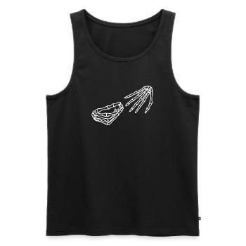 Conception éthérée de la main et de l’os du squelette - Débardeur bio Premium Homme - noir - Devant - AI Model Male 178 light (178cm)