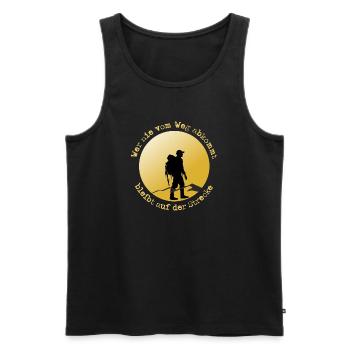 Hikers on the road - Men's Premium Organic Tank Top - black - Front - AI Model Male 178 light (178cm)