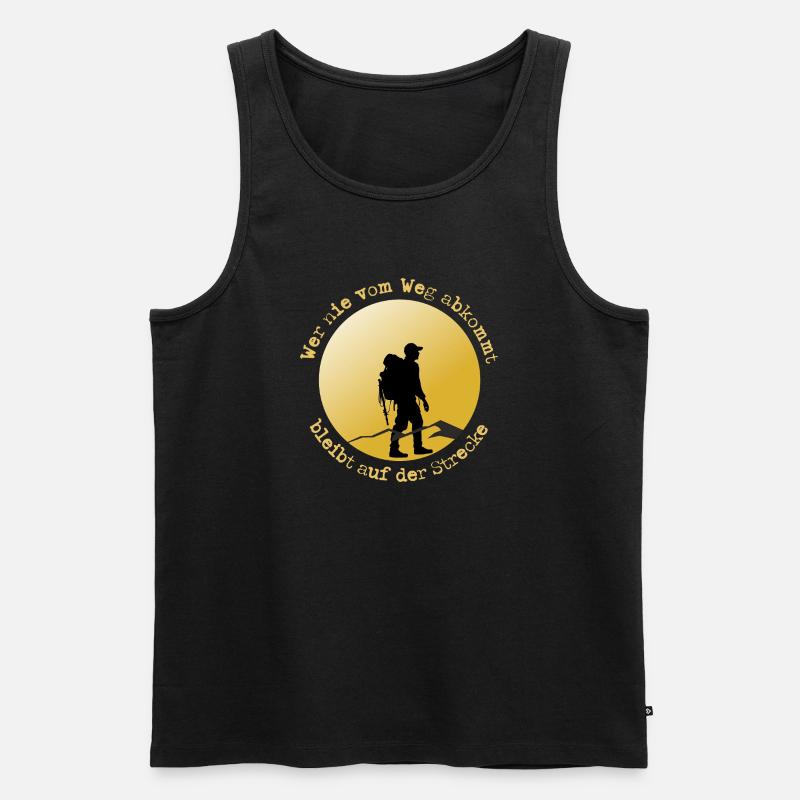 Wanderer auf der Straße - Männer Premium Bio Tank Top - Schwarz