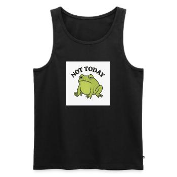 Lustiger Frosch mit Statement Text - Männer Premium Bio Tank Top - Schwarz - Vorne - AI Model Male 178 light (178cm)