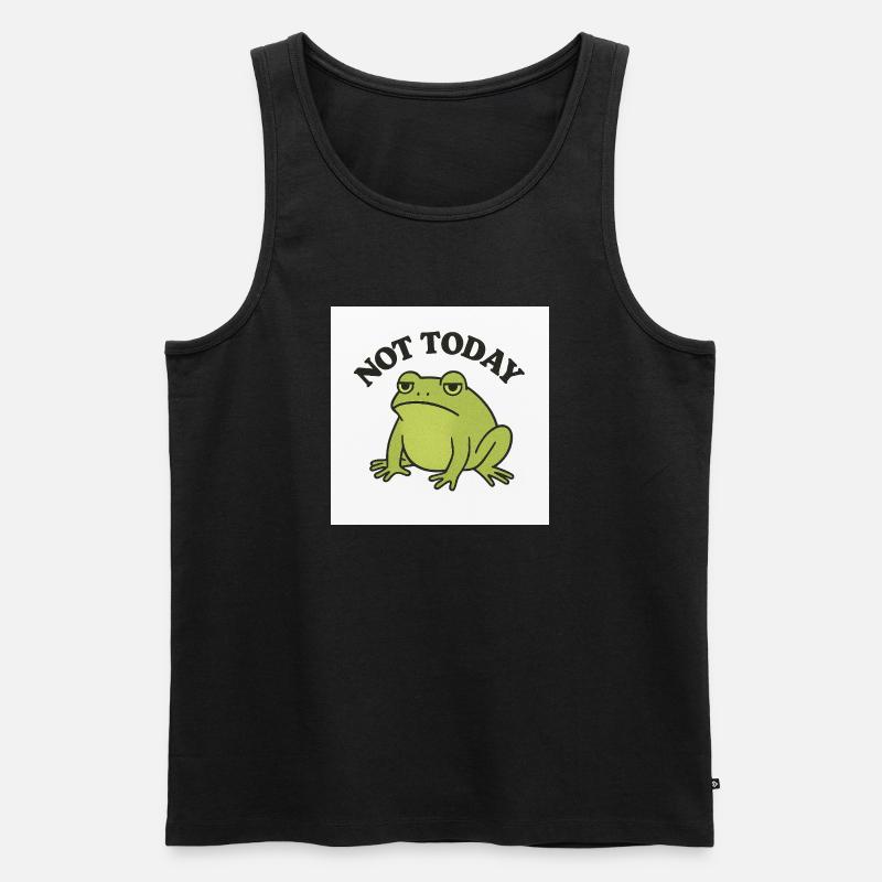 Funny frog with statement text - Men's Premium Organic Tank Top - black