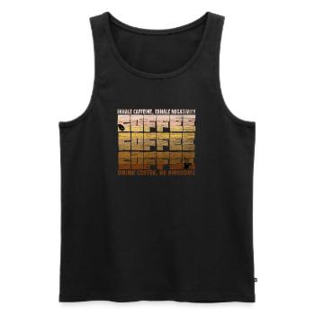 Amateur de café qui dit pause café au bureau - Débardeur bio Premium Homme - noir - Devant - AI Model Male 178 light (178cm)