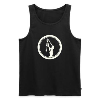 Hafenkran Silhouette 03 - Männer Premium Bio Tank Top - Schwarz - Vorne - AI Model Male 178 light (178cm)