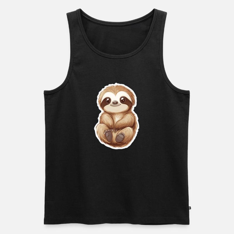 Faultier - Männer Premium Bio Tank Top - Schwarz
