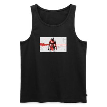 Futuristic Cyber Samurai - Men's Premium Organic Tank Top - black - Front - AI Model Male 178 light (178cm)