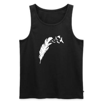 Conception de vol d’oiseau de la liberté à plumes - Débardeur bio Premium Homme - noir - Devant - AI Model Male 178 light (178cm)