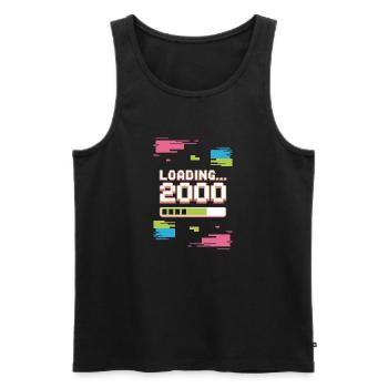 Retro Loading 2000 Pixel - Männer Premium Bio Tank Top - Schwarz - Vorne - AI Model Male 178 light (178cm)