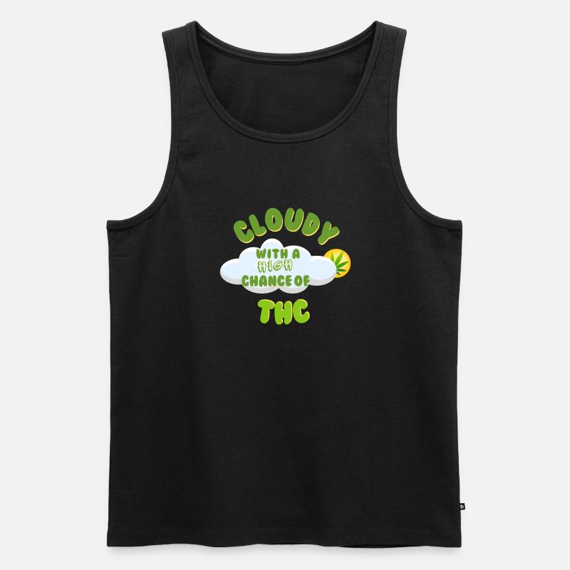 Wolkiges THC-Feier-Design - Männer Premium Bio Tank Top - Schwarz
