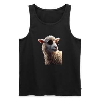 Sheep Lamb Sheep Domestic Sheep Shepherd Sweet Sheep - Men's Premium Organic Tank Top - black - Front - AI Model Male 178 light (178cm)