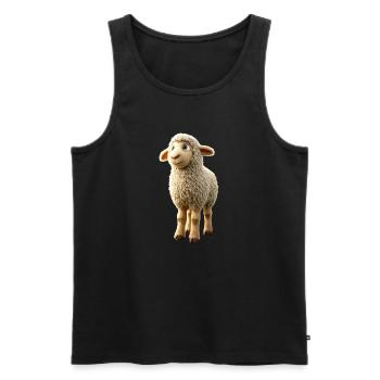 Sheep Lamb Sheep Domestic Sheep Shepherd Sweet Sheep - Men's Premium Organic Tank Top - black - Front - AI Model Male 178 light (178cm)