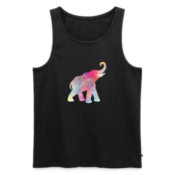 Yoga Holi Festival Inde Éléphant coloré om - Débardeur bio Premium Homme - noir - Devant - Michal (187cm)