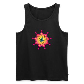 Yoga Star Ornement Inde Mandala Méditation om - Débardeur bio Premium Homme - noir - Devant - AI Model Male 178 light (178cm)