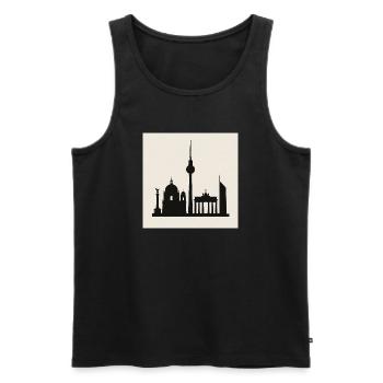 Berliner Skyline Silhouette - Männer Premium Bio Tank Top - Schwarz - Vorne - AI Model Male 178 light (178cm)