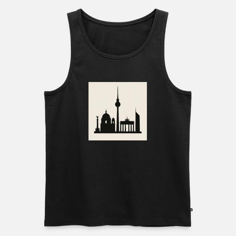 Berliner Skyline Silhouette - Männer Premium Bio Tank Top - Schwarz