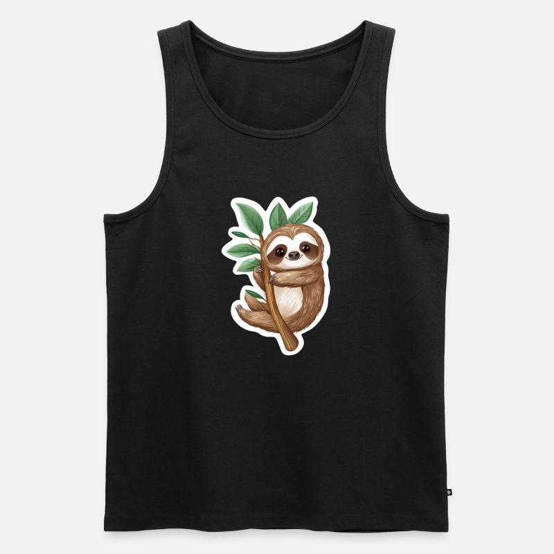 Faultier - Männer Premium Bio Tank Top - Schwarz