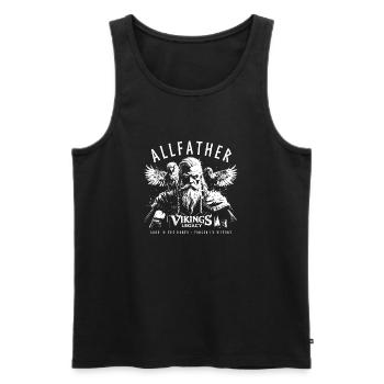 Allfather - Odin mit Hugin und Munin - Männer Premium Bio Tank Top - Schwarz - Vorne - Michal (187cm)