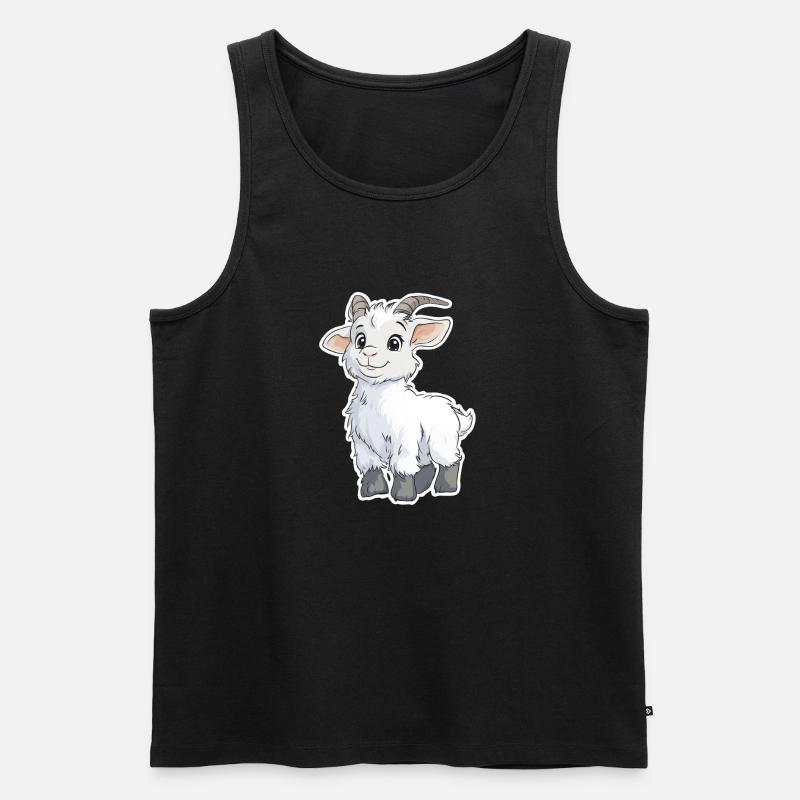 Ziege - Männer Premium Bio Tank Top - Schwarz